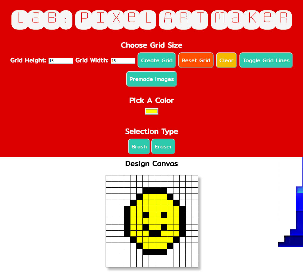 Preview of Pixel Art Maker project